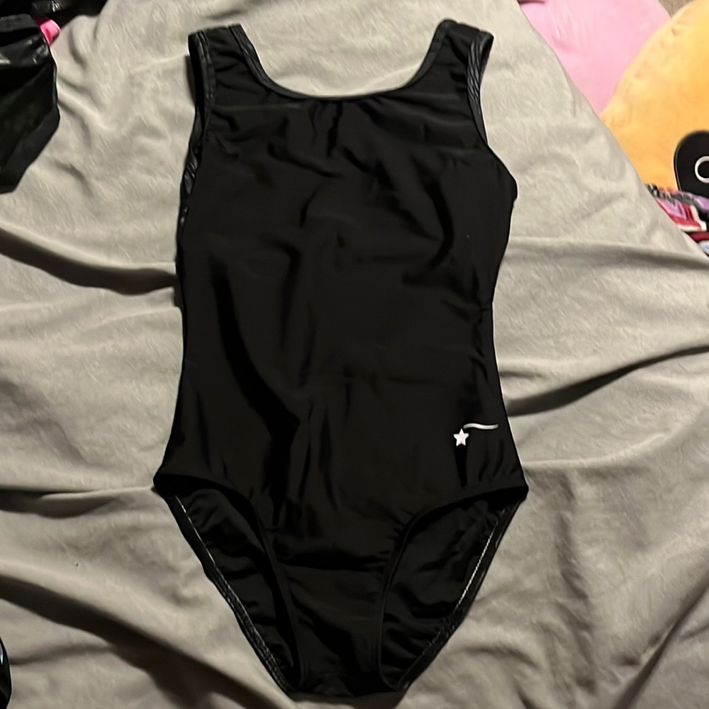 Destira Gymnastics Leotard Black Swirl Sz Adult xs
